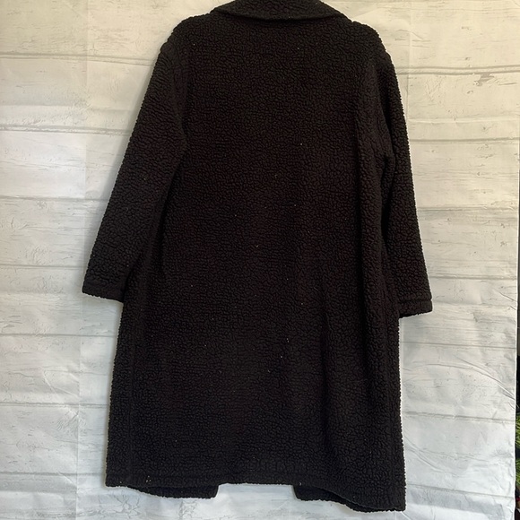 Pink Chloe x Halle Black Oversized Long Open Front Coat Size Large - Picture 13 of 17